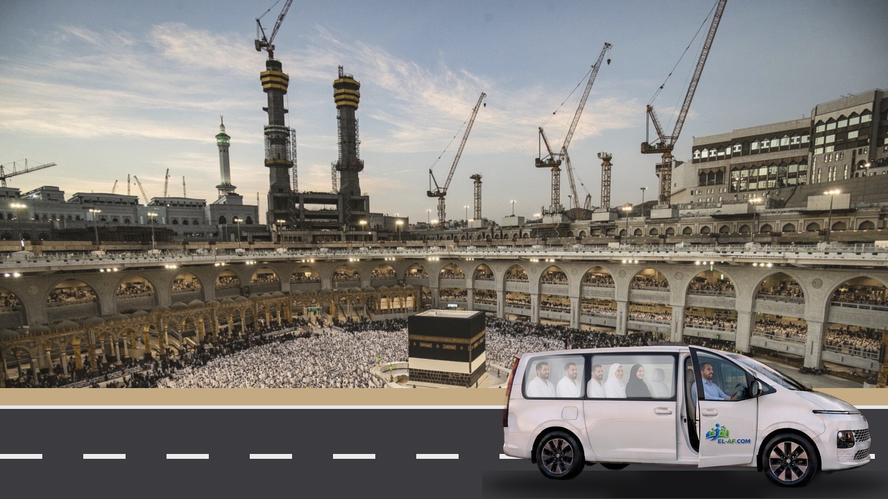 Afdal Elaf Hyundai Staria 2026 van on the road to Makkah